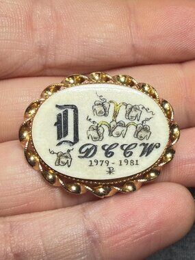 DCCW Lapel Pin Vintage Catholic Diocesan Council Women 1979 1981